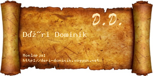 Déri Dominik névjegykártya